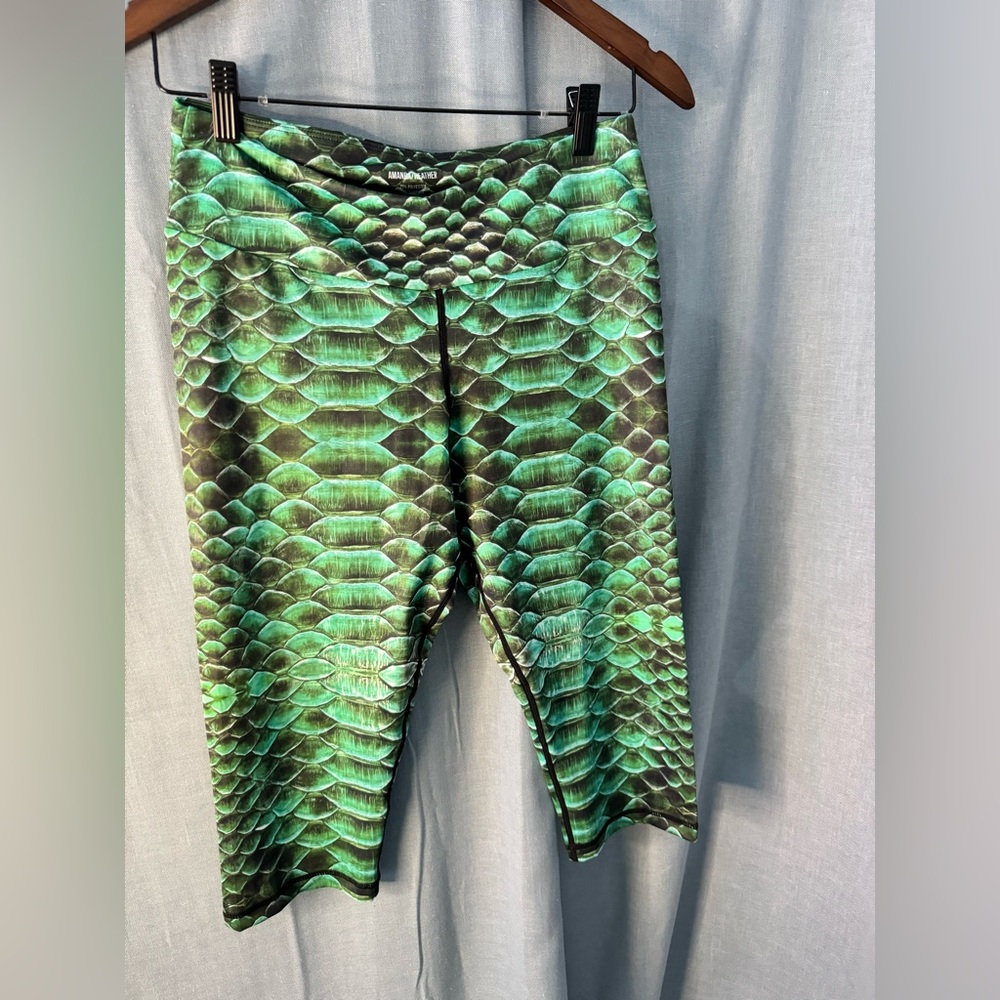 GRRRL green snake scales biker short leggings S/M